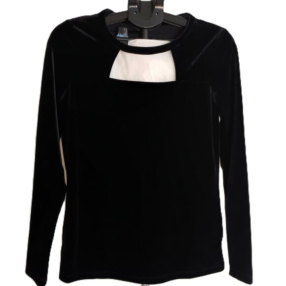 INC International Concepts Tops - INC International Concepts Black Velvet V-Neck Long Sleeve Top Womens Size M NWT